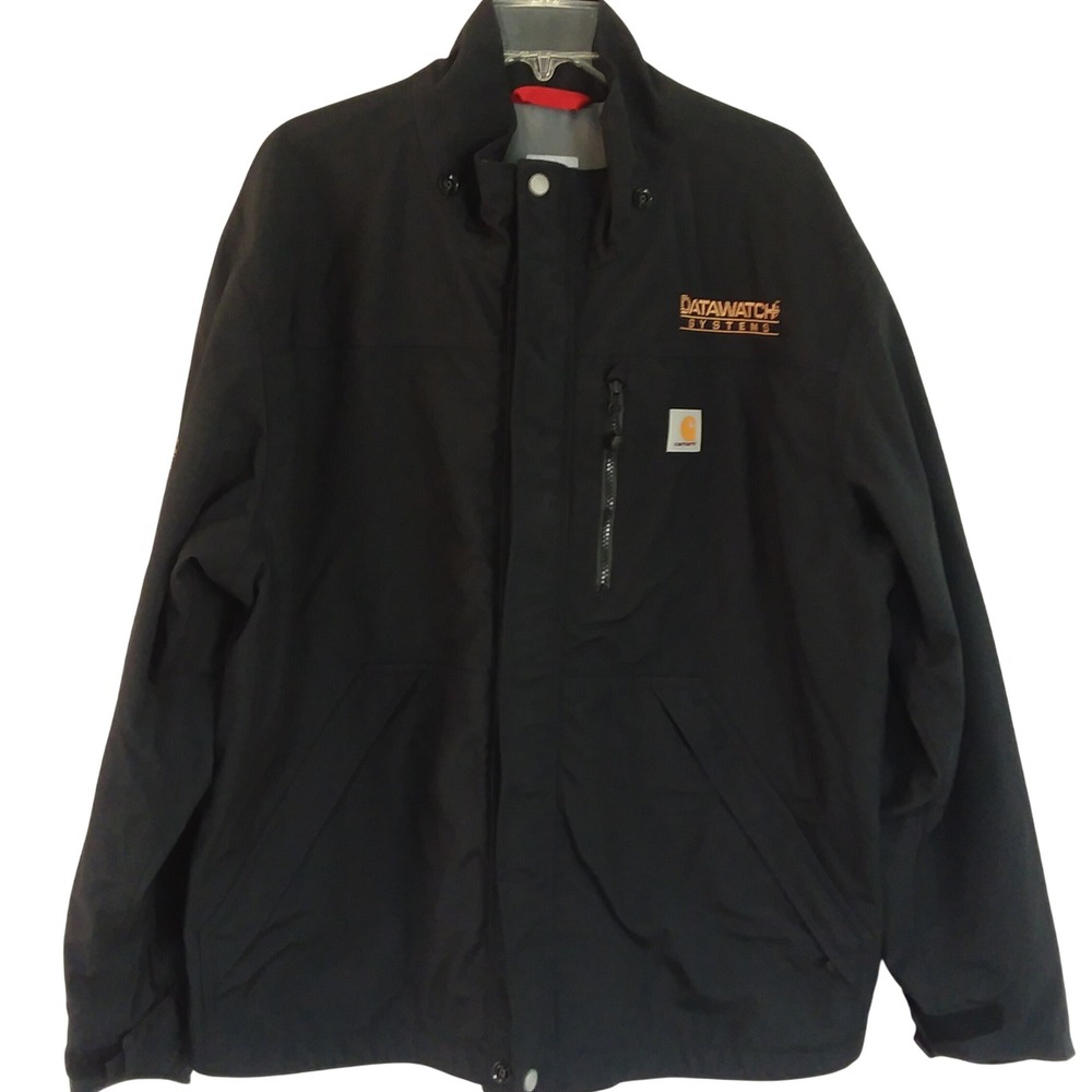 Carhartt Storm Defender Jacket Black Mens L Work *Company logo* No‎ Hood